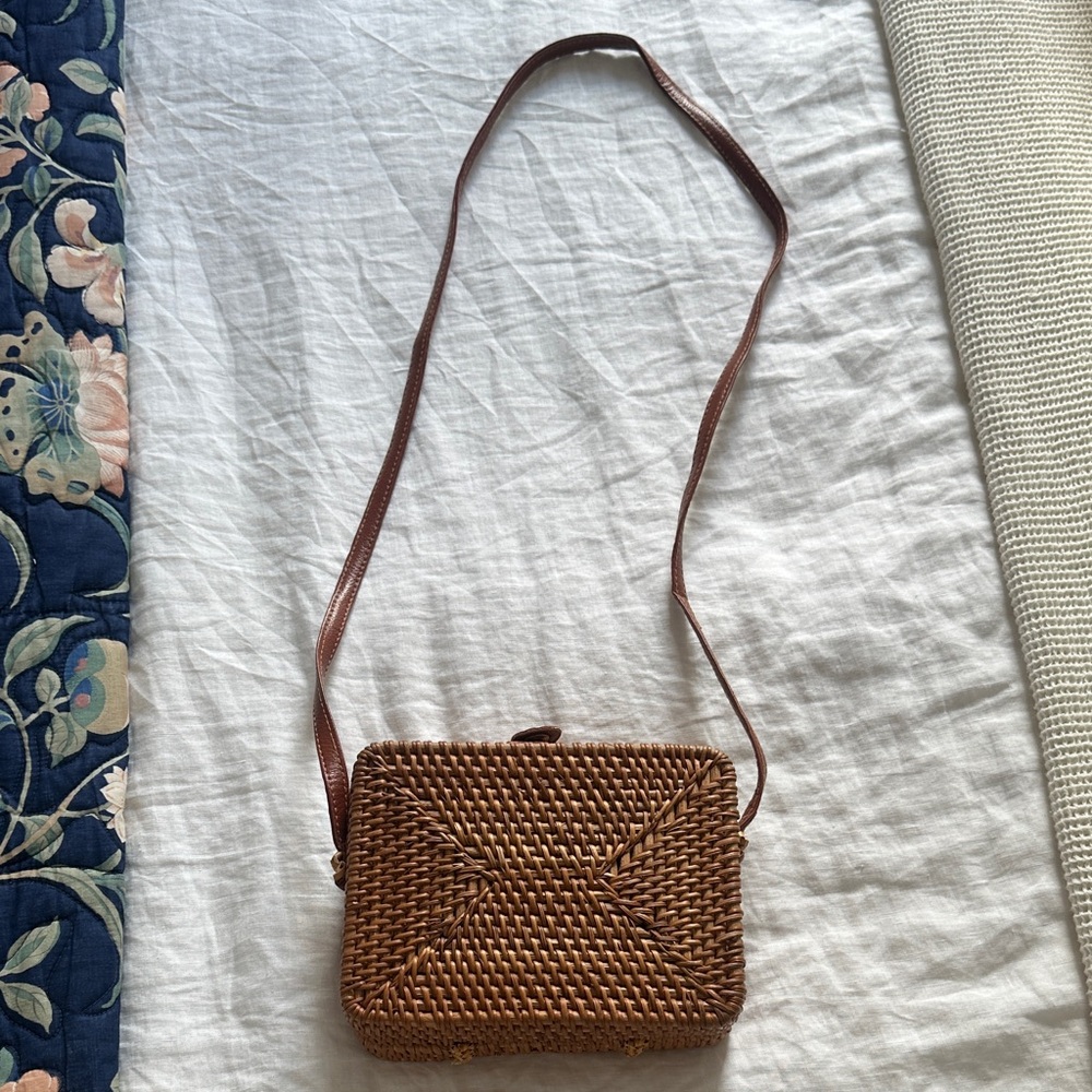Brown Woven Crossbody Bag